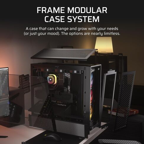 Corsair 4000d RS Argb Frame Modular Mid-Fower Atx PC Case-تدفق الهواء العالي ، 3x معجبين RS ArgB ، نظام تثبيت معجبين Infinirail ™ ، ASUS BTF ، MSI Project Zero ، Gigabyte Project Stealth-Black in Kuwait