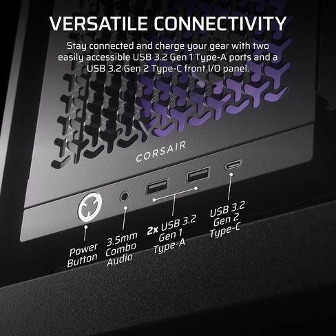 Corsair 4000d RS Argb Frame Modular Mid-Fower Atx PC Case-تدفق الهواء العالي ، 3x معجبين RS ArgB ، نظام تثبيت معجبين Infinirail ™ ، ASUS BTF ، MSI Project Zero ، Gigabyte Project Stealth-Black in Kuwait