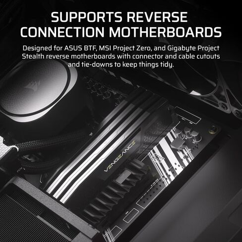 Corsair 4000d RS Argb Frame Modular Mid-Fower Atx PC Case-تدفق الهواء العالي ، 3x معجبين RS ArgB ، نظام تثبيت معجبين Infinirail ™ ، ASUS BTF ، MSI Project Zero ، Gigabyte Project Stealth-Black in Kuwait