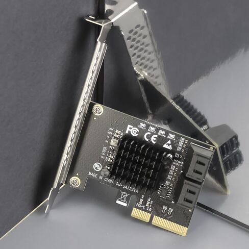 Glotrends SA3026-C 6-PORT PCIE X4 SATA بطاقة مع SATA وكابلات الطاقة ، متوافقة مع Windows و Linux و Mac OS و NAS in Saudi Arabia