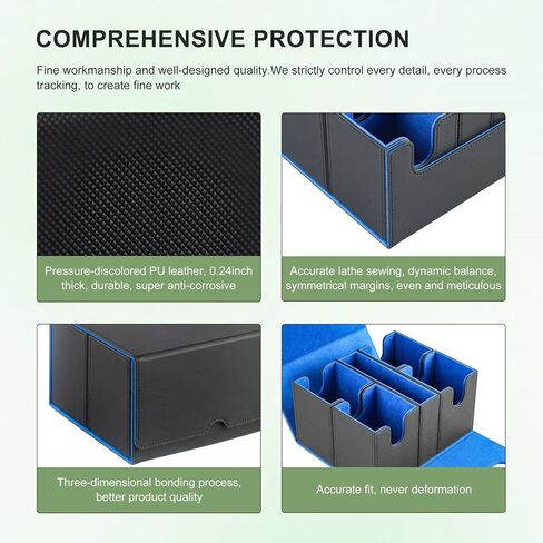 Toploader Storage Box，Sports Card Storage Boxes，Aluminum alloy frame，Trading Card case Hold 4500+ Cards，Detachable partition，for Sports Cards，Top Loaders，magnetic card holders (Black, 4500+) in Saudi Arabia