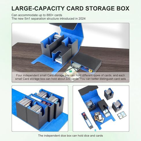 Toploader Storage Box，Sports Card Storage Boxes，Aluminum alloy frame，Trading Card case Hold 4500+ Cards，Detachable partition，for Sports Cards，Top Loaders，magnetic card holders (Black, 4500+) in Saudi Arabia
