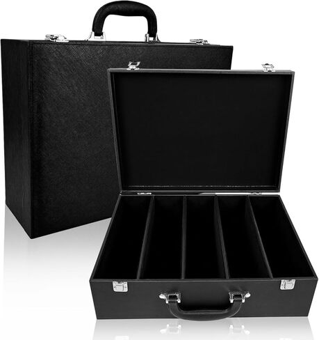 Toploader Storage Box，Sports Card Storage Boxes，Aluminum alloy frame，Trading Card case Hold 4500+ Cards，Detachable partition，for Sports Cards，Top Loaders，magnetic card holders (Black, 4500+) in Kuwait