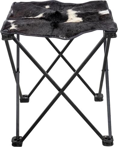 Shy Shy Let's Touch The Sky Vintage Hair-on Camping Stool, Portable Folding Stool for Outdoor Walking Hiking Fishing Camping Chair Foot Stool,Collapsible, Portable Footrest (Brown & White) in Saudi Arabia