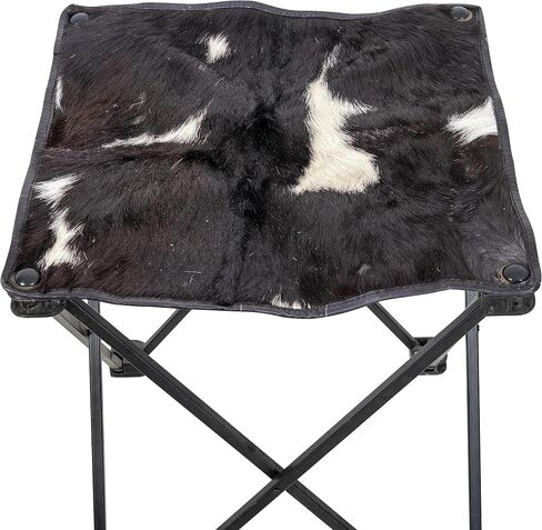 Shy Shy Let's Touch The Sky Vintage Hair-on Camping Stool, Portable Folding Stool for Outdoor Walking Hiking Fishing Camping Chair Foot Stool,Collapsible, Portable Footrest (Brown & White) in Saudi Arabia