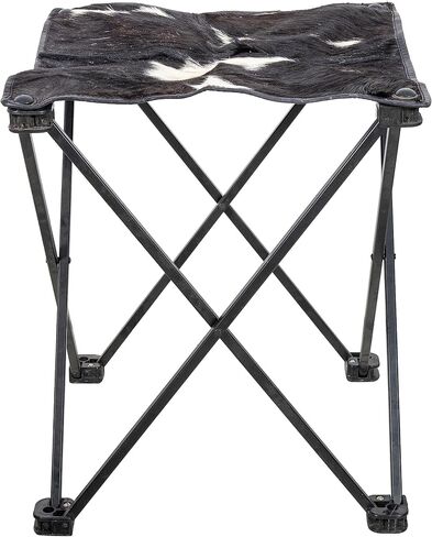 Shy Shy Let's Touch The Sky Vintage Hair-on Camping Stool, Portable Folding Stool for Outdoor Walking Hiking Fishing Camping Chair Foot Stool,Collapsible, Portable Footrest (Brown & White) in Saudi Arabia