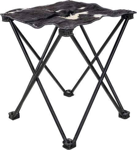 Shy Shy Let's Touch The Sky Vintage Hair-on Camping Stool, Portable Folding Stool for Outdoor Walking Hiking Fishing Camping Chair Foot Stool,Collapsible, Portable Footrest (Brown & White) in Saudi Arabia