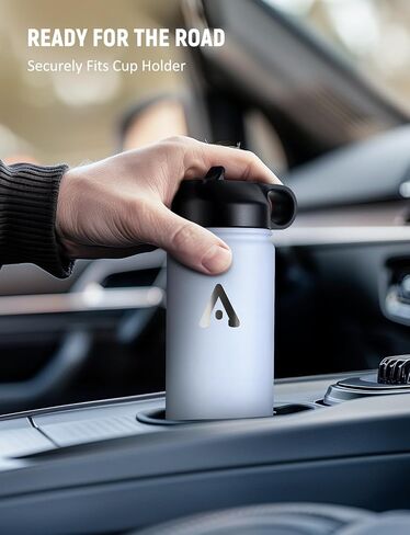 BELANKO Water Bottle, 32 Oz Insulated Stainless Steel Water Bottle with Straw and 3 Lids, Leak-Proof Double-Wall Vacuum for Cold Water Drinks, Sports, Travel, School, and Car - Polar White in Saudi Arabia