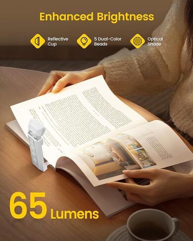 GLOCUSENT BOOK COOK Light للقراءة في السرير ، 5 سطوع محسّن و 3 ألوان مع مساعدات النوم والوقت ، وضوء القراءة القابل لإعادة شحن USB للكتب في السرير ، ومحبي الكتب المثالية هدايا in Kuwait