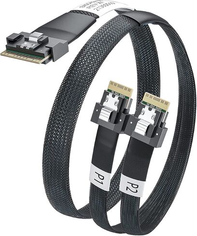 10GTEK 24G SLIMSAS SFF-8654 إلى SFF-8654 8I كابل ، PCIE4.0 ، 85 أوم ، 1 م (3.28 قدم) in Kuwait