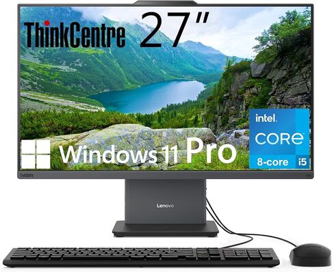 Lenovo ThinkCentre All-in-One Desktop Computer, 27" FHD IPS Display, 8-core Intel Core i5-13420H, 16GB DDR5, 512GB SSD, Wi-Fi 6, USB-C, HDMI in&Out, Wired KB&Mouse, Windows 11 Pro in Saudi Arabia