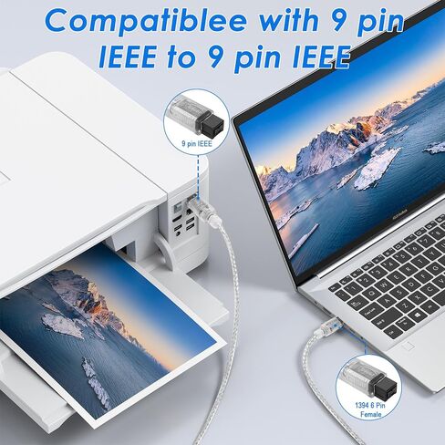 Herfair Firewire to USB Adapter Cable IEEE 1394 4Pin to USB 2.0 Converter Cord Firewire 400 to USB Connector Wire Lead for Connecting 4Pin 1394 Devices to USB Host Devices (Transparent Shell) in Saudi Arabia