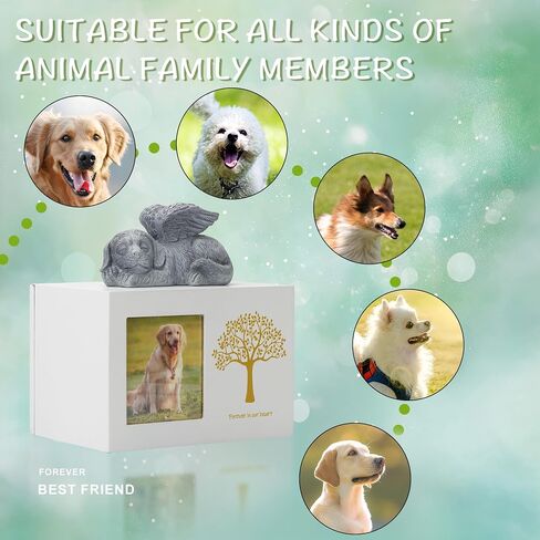 Pet Urn for Dog Ashes Dog Box Wooden Black Dog Urns for Ashes Pet Ashes Box with Dog Angel and Ashes Bag in Saudi Arabia