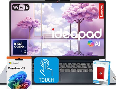 Lenovo IdeaPad Premium Series Laptop • 15.6 FHD Touchscreen • Intel Core i5 10-Core Processor • 40GB RAM • 1TB SSD (512GB PCIe SSD withHP P500 512GB Portable SSD) • Copilot & AI Ready • Windows 11 Pro in Saudi Arabia