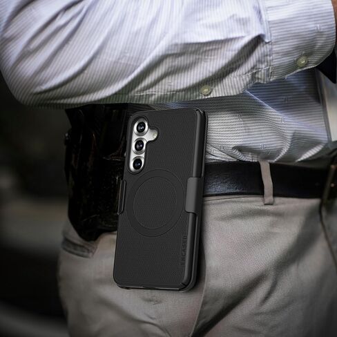 Encased Belt Clip Case for Samsung Galaxy S25 Ultra, (Slimline Series) Magnetic Holster Case, Compatible with MagSafe, Black (S25 Ultra) in Saudi Arabia