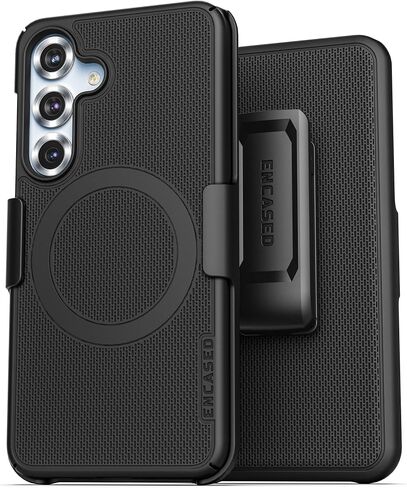 Encased Belt Clip Case for Samsung Galaxy S25 Ultra, (Slimline Series) Magnetic Holster Case, Compatible with MagSafe, Black (S25 Ultra) in Saudi Arabia