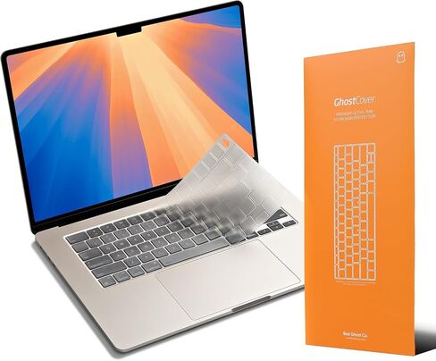 Ghostcover Flextype Premium Keyboard Protector للكتابة عالية الأداء ، متوافق مع 2021-2024 M4/M3/M2/M1 Pro/Max Macbook Pro 14/16 ، M2/M3 MacBook Air 13/15 ، تصميم لوحة المفاتيح الأمريكية ، شفاف in Kuwait
