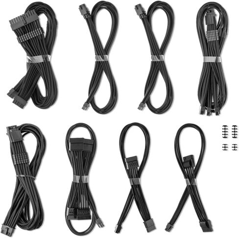 Cablemod E-series Pro Modmesh Sleeved 12V-2x6 12VHPWR Dual StealthSense Kit لـ EVGA G / G+ / P+ / T (الكربون) in Kuwait