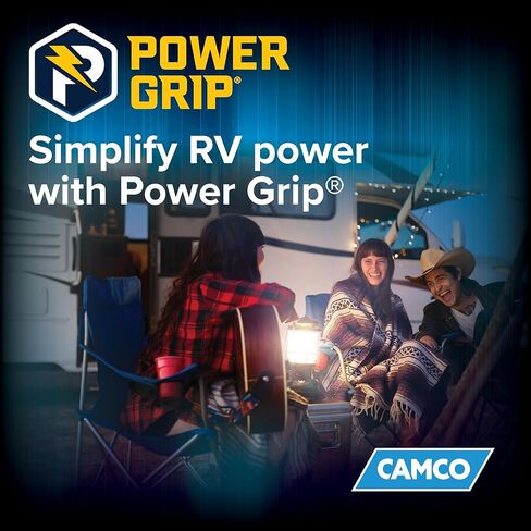 Camco Power Grip 30-Ft 50-AMP CARMPER/RV سلك-يتميز بأسلاك النحاس 6/3 + 8/1 من أجل الموصلية المتفوقة-تم تقييمها لمدة 125/250 فولت/12500 واط-W/مطلية PVC (55195) in Saudi Arabia