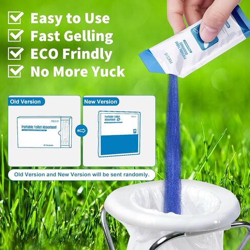 Poesie Poo Absorbent Gel Powder for Portable Toilet Camping Hiking Outdoor Portable Potty Resolution in Kuwait
