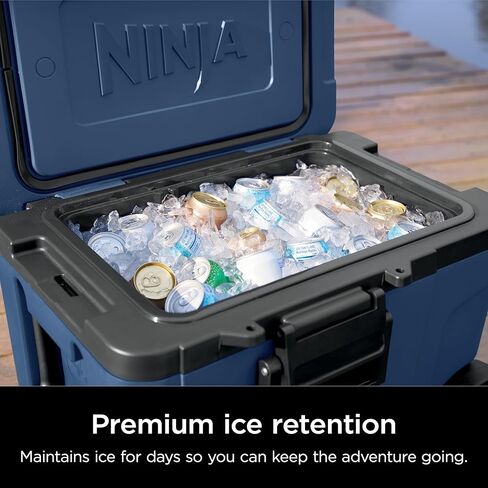 Ninja FrostVault 45qt Wheeled Cooler with Dry Zone, Integrated Fridge-Temp Dry Storage Drawer, Premium Heavy-Duty Insulated Cooler, Keeps Ice for Days, Lakeshore Blue, FB245BL in Kuwait