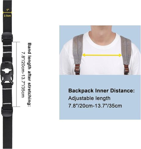 Vigorport Backpack Chest Strap Add on, Elastic Backpack Sternum Strap, Heavy Duty Adjustable Chest Belt with Quick Release Buckle in Kuwait