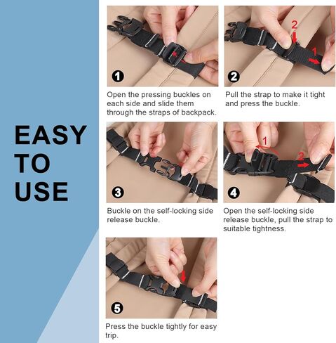 Vigorport Backpack Chest Strap Add on, Elastic Backpack Sternum Strap, Heavy Duty Adjustable Chest Belt with Quick Release Buckle in Kuwait