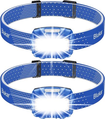 Headlamp Flashlight, 2-Pack 2000L Super Bright LED Rechargeable Headlight - Spotlight&Floodlight Combination,Sensor Control, 8 Modes,IPX5 Waterproof, 20+Hrs Runtime for Camping, Running, Hiking in Kuwait