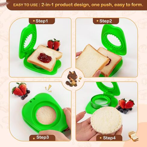 Uncrustables Sandwich Cutters for Kids Lunch Crustless Sandwich Maker Sealer Ideal for School Lunch Boxes and Bento Boxes Boys and Girls(RED Round) in Saudi Arabia