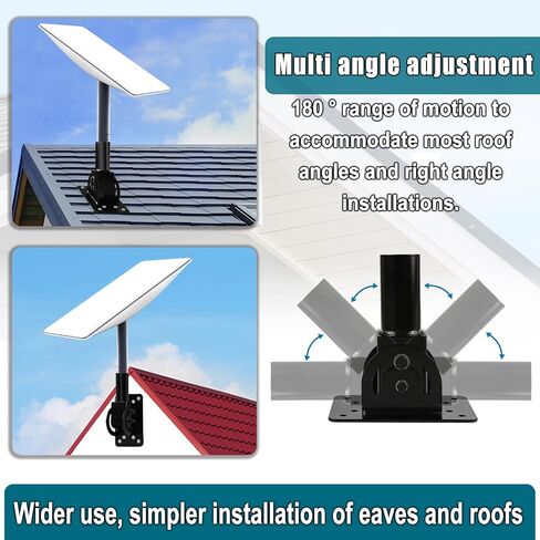 Adjustable Starlink Gen 3 Roof Mount Kit, Starlink Gen 3 Wall Mount with Pipe Adapter, Long Wall Bracket for Starlink Internet Satellite, Versatile Mounting Solution for Starlink Gen 3 / V3 in Kuwait