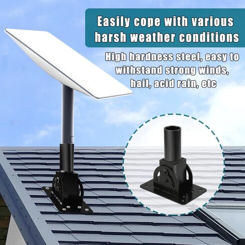 Adjustable Starlink Gen 3 Roof Mount Kit, Starlink Gen 3 Wall Mount with Pipe Adapter, Long Wall Bracket for Starlink Internet Satellite, Versatile Mounting Solution for Starlink Gen 3 / V3 in Kuwait