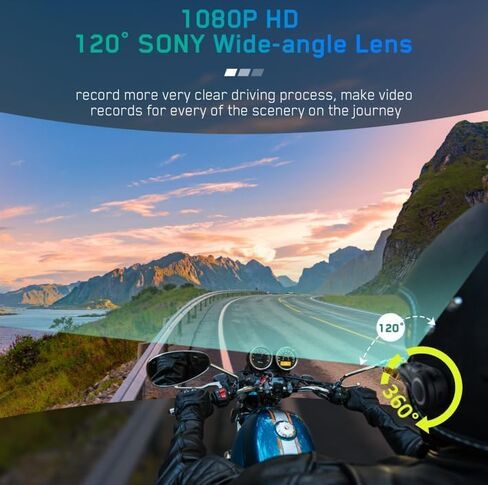 MAXTO Motorcycle Bluetooth Headset with Camera 1080P HD, M3 Upgraded 360°Adjustable Clip, 6 Riders 3280Ft Motorcycle Communication Systems Group Intercoms, WiFi Transit/FM funtion, IP65 (M3+Remote) in Saudi Arabia