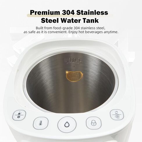 OCTAVO Water Boiler & Warmer 5 Liter, 304 Stainless Steel Water Tank, 700 Watt 6 Adjustable Water Temperature, LCD Touch Control Screen, Child Lock with Water Shortage Indicator in Saudi Arabia