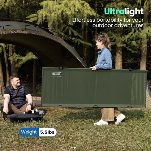 Portable Camping Cot, Sleeping Cots for Adults, Ultralight Backpacking Cot, Compact, Collapsible, Easy Set-Up, Supports 500lbs, Lightweight Camp Cot for Adults, Camping, Outdoors and Home in Saudi Arabia