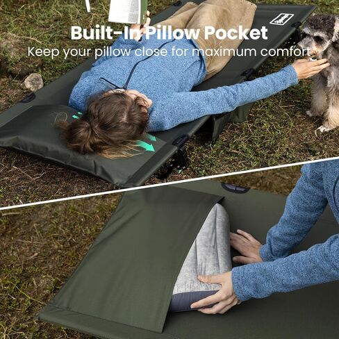 Portable Camping Cot, Sleeping Cots for Adults, Ultralight Backpacking Cot, Compact, Collapsible, Easy Set-Up, Supports 500lbs, Lightweight Camp Cot for Adults, Camping, Outdoors and Home in Saudi Arabia