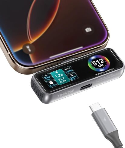 Magnetic Portable iPhone SSD for ProRes 4K 60fps Video Recording, 1TB External Super Storage for iPhone 15/16 Pro/Pro Max,iMac/MacBook, LCD Display, USB-C PD 3.0 Port, Built-in Cooling Fan in Saudi Arabia
