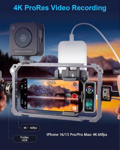 Magnetic Portable iPhone SSD for ProRes 4K 60fps Video Recording, 1TB External Super Storage for iPhone 15/16 Pro/Pro Max,iMac/MacBook, LCD Display, USB-C PD 3.0 Port, Built-in Cooling Fan in Saudi Arabia
