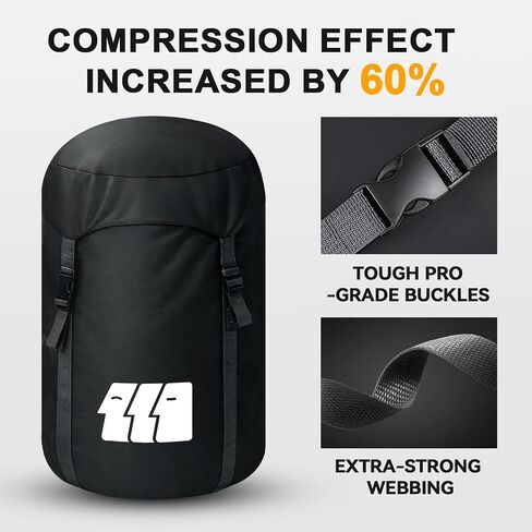 Compression Stuff Sack for Sleeping Bag,Black M,XL Water Resistant Ultralight Lightweight Nylon Space Saving Gear Sleeping Bag Storage Sack for Camping, Hiking, Travel, Outdoor, Backpacking in Saudi Arabia