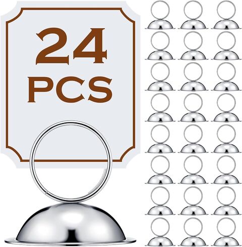 24 Pcs Place Card Holders Metal Table Number Holders Table Card Holder Stands Table Sign Holders Table Number Stands Tabletop Menu Holders for Wedding Christmas Restaurant Banquet(Gold) in Kuwait
