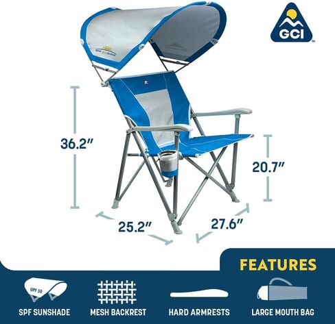 GCI Outdoor Comfort Pro Rocker Champing Chair | كرسي هزاز قابل للطي محمول مع مساند للأذرع ومكافحة مشروب - شاي حلو in Kuwait