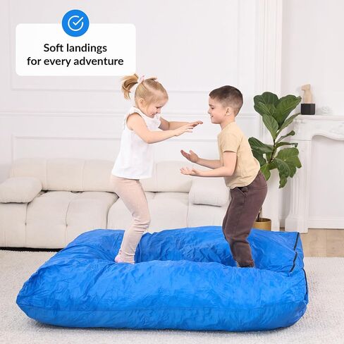Crash Pad for Kids Sensory | Big 5Ft x 5Ft Or 3Ft x 4Ft | Autism Sensory Crash Pad for Jumping & Play | Crashpad | Soft Foam Landing for Kids | Giant Pillow & Mat | Also Climbing & Gymnastics in Saudi Arabia