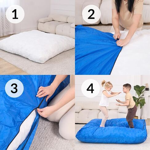 Crash Pad for Kids Sensory | Big 5Ft x 5Ft Or 3Ft x 4Ft | Autism Sensory Crash Pad for Jumping & Play | Crashpad | Soft Foam Landing for Kids | Giant Pillow & Mat | Also Climbing & Gymnastics in Saudi Arabia