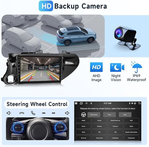 Podofo 8 Core+2G+64G CAR Radio To Toyota Hilux 2015-2020 ، Apple Carplay Android Auto Car Stereo ، 10.1 " in Saudi Arabia