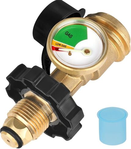100 lb Propane Tank Adapter, Propane Gauge for 100 lb Propane Tank, Universal Fit Pol to Qcc1 Propane Tank Adapter Converts Pol to Qcc1 / Type 1 - Old to New Connection Type, Solid Brass (1PC) in Kuwait