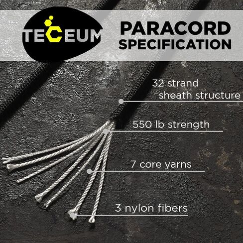 Teceum 5/32 "Paracord Rope 1000 - 1000ft / 200ft / 100ft / 50ft - Tactical Parachute Cord 4mm - 45+ Color in Kuwait