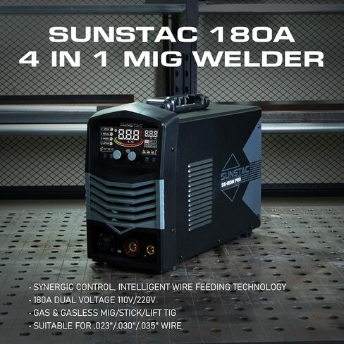 140Amp MIG Welder, 110V Flux Core MIG Welder/Lift TIG/Stick 3 in 1 Welding Machine with Synergic Control and IGBT Inverter, Portable Gasless MIG Welder with Intelligent LCD Display in Saudi Arabia