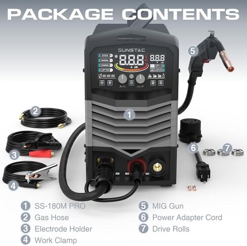 140Amp MIG Welder, 110V Flux Core MIG Welder/Lift TIG/Stick 3 in 1 Welding Machine with Synergic Control and IGBT Inverter, Portable Gasless MIG Welder with Intelligent LCD Display in Saudi Arabia