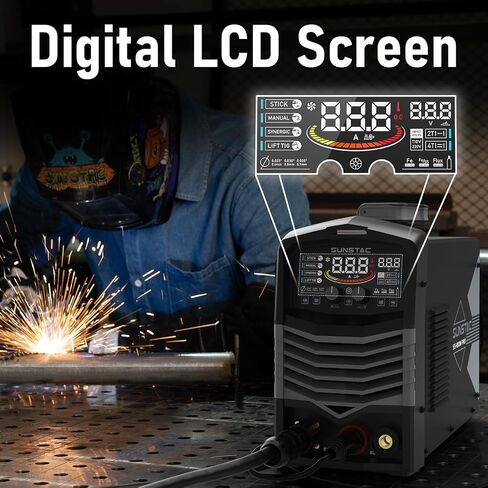140Amp MIG Welder, 110V Flux Core MIG Welder/Lift TIG/Stick 3 in 1 Welding Machine with Synergic Control and IGBT Inverter, Portable Gasless MIG Welder with Intelligent LCD Display in Saudi Arabia