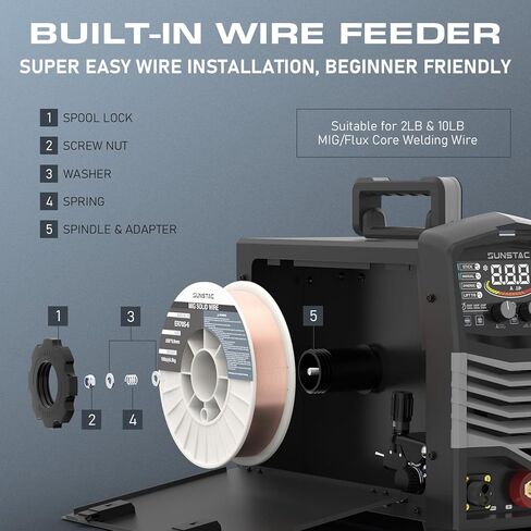 140Amp MIG Welder, 110V Flux Core MIG Welder/Lift TIG/Stick 3 in 1 Welding Machine with Synergic Control and IGBT Inverter, Portable Gasless MIG Welder with Intelligent LCD Display in Saudi Arabia