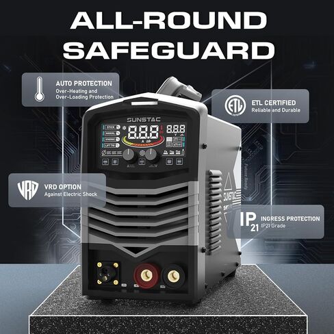 140Amp MIG Welder, 110V Flux Core MIG Welder/Lift TIG/Stick 3 in 1 Welding Machine with Synergic Control and IGBT Inverter, Portable Gasless MIG Welder with Intelligent LCD Display in Saudi Arabia